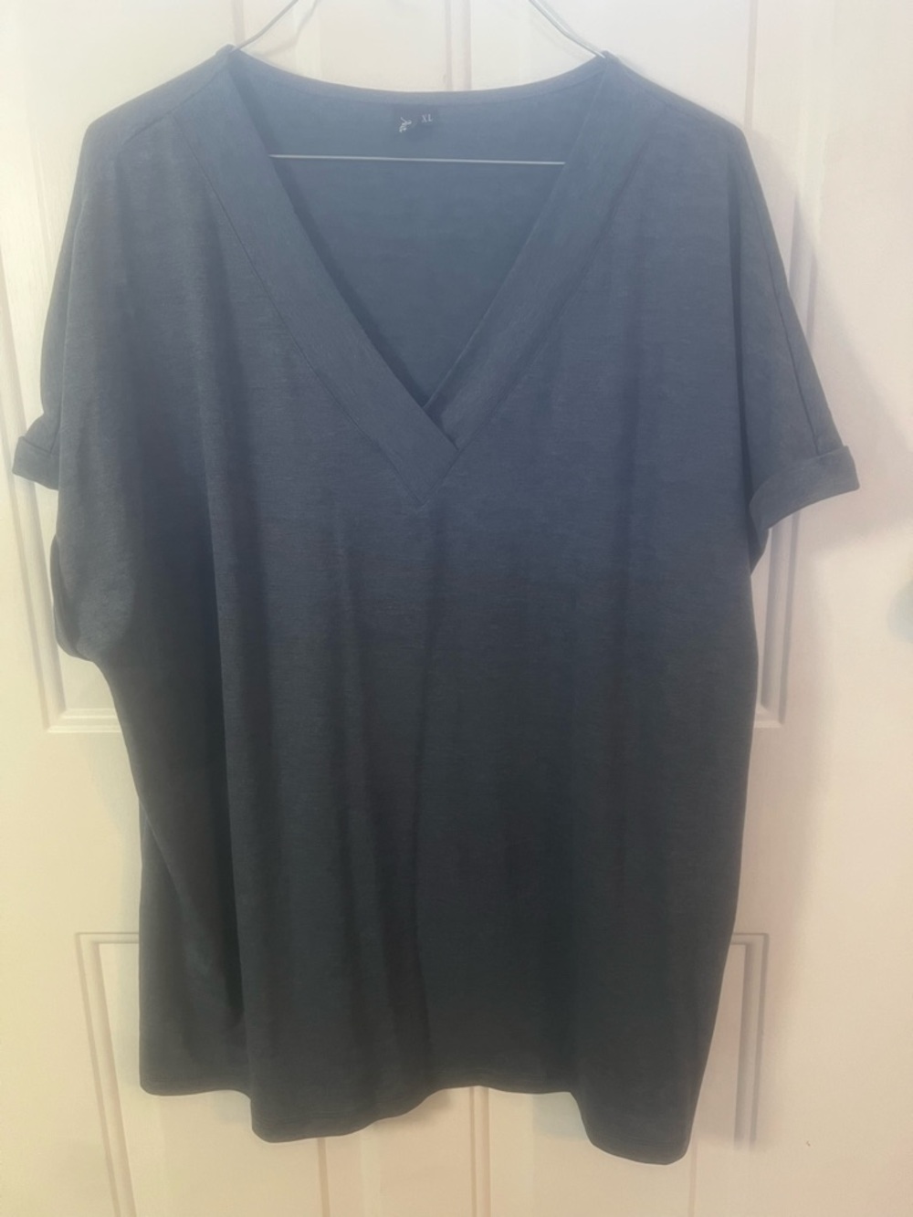 V-Neck Oversized Tee in Deep Navy
